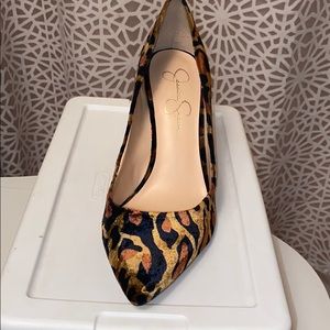 Leopard animal Velvet Heels